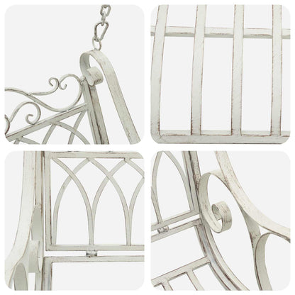 vidaXL Swing Bench Steel 109 x 75 x 59 cm Antique White