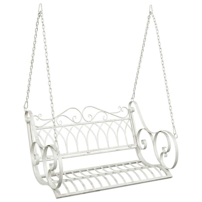 vidaXL Swing Bench Steel 109 x 75 x 59 cm Antique White