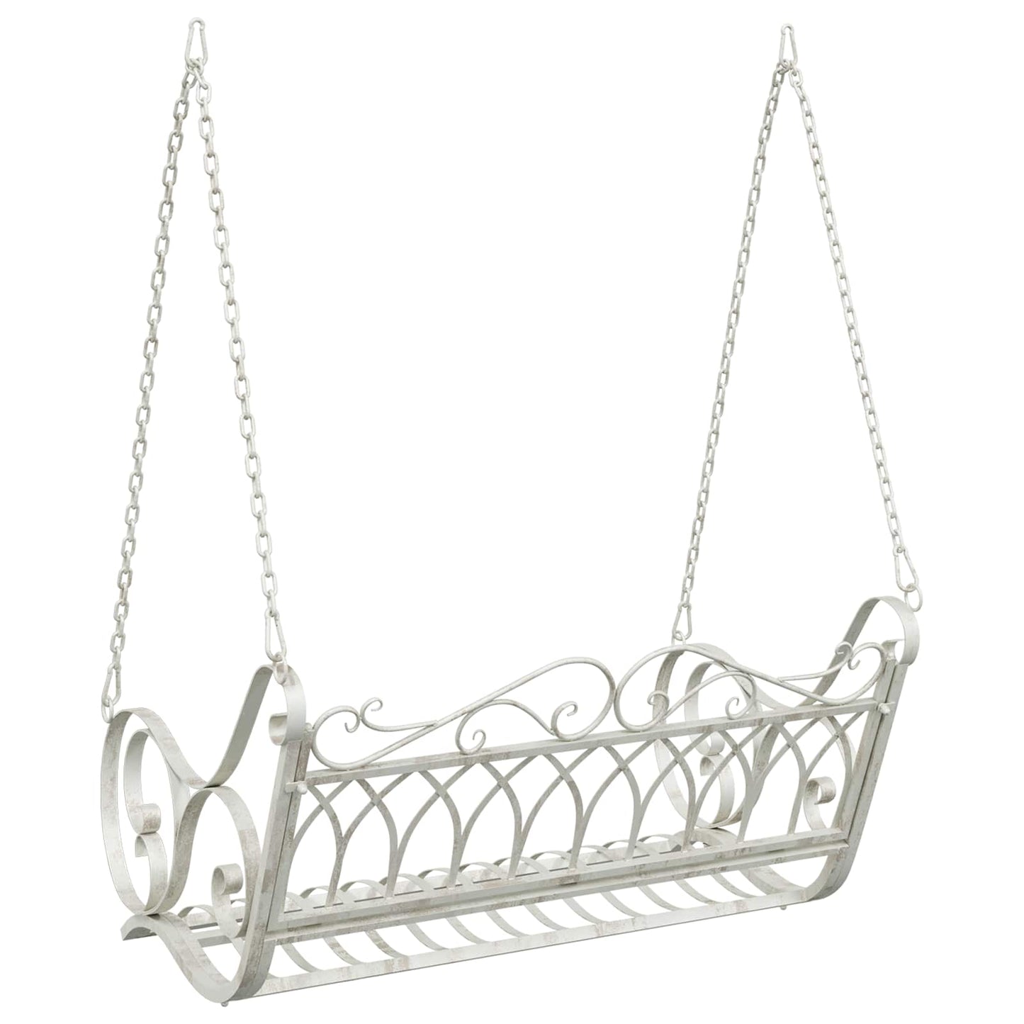 vidaXL Swing Bench Steel 109 x 75 x 59 cm Antique White