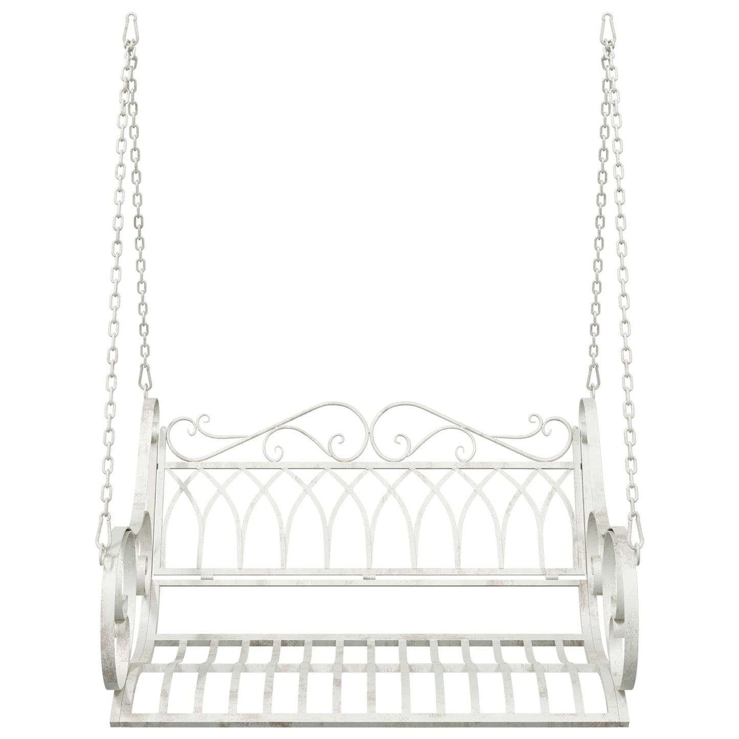 vidaXL Swing Bench Steel 109 x 75 x 59 cm Antique White