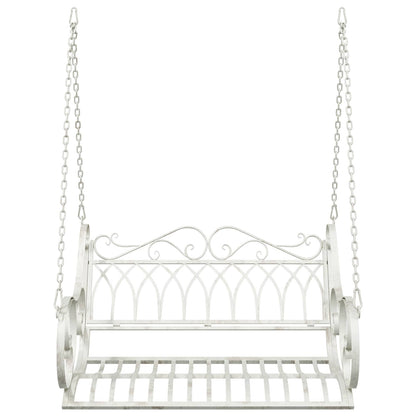 vidaXL Swing Bench Steel 109 x 75 x 59 cm Antique White