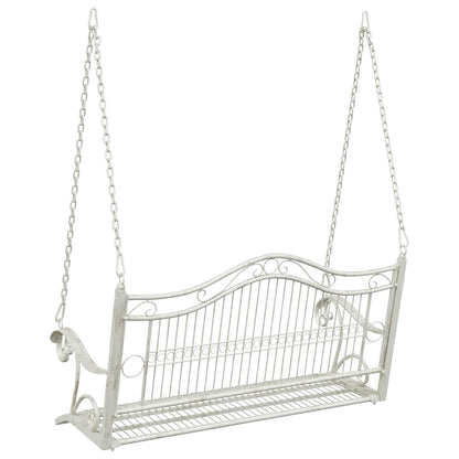 vidaXL Swing Bench Steel 115 x 61 x 63 cm Antique White