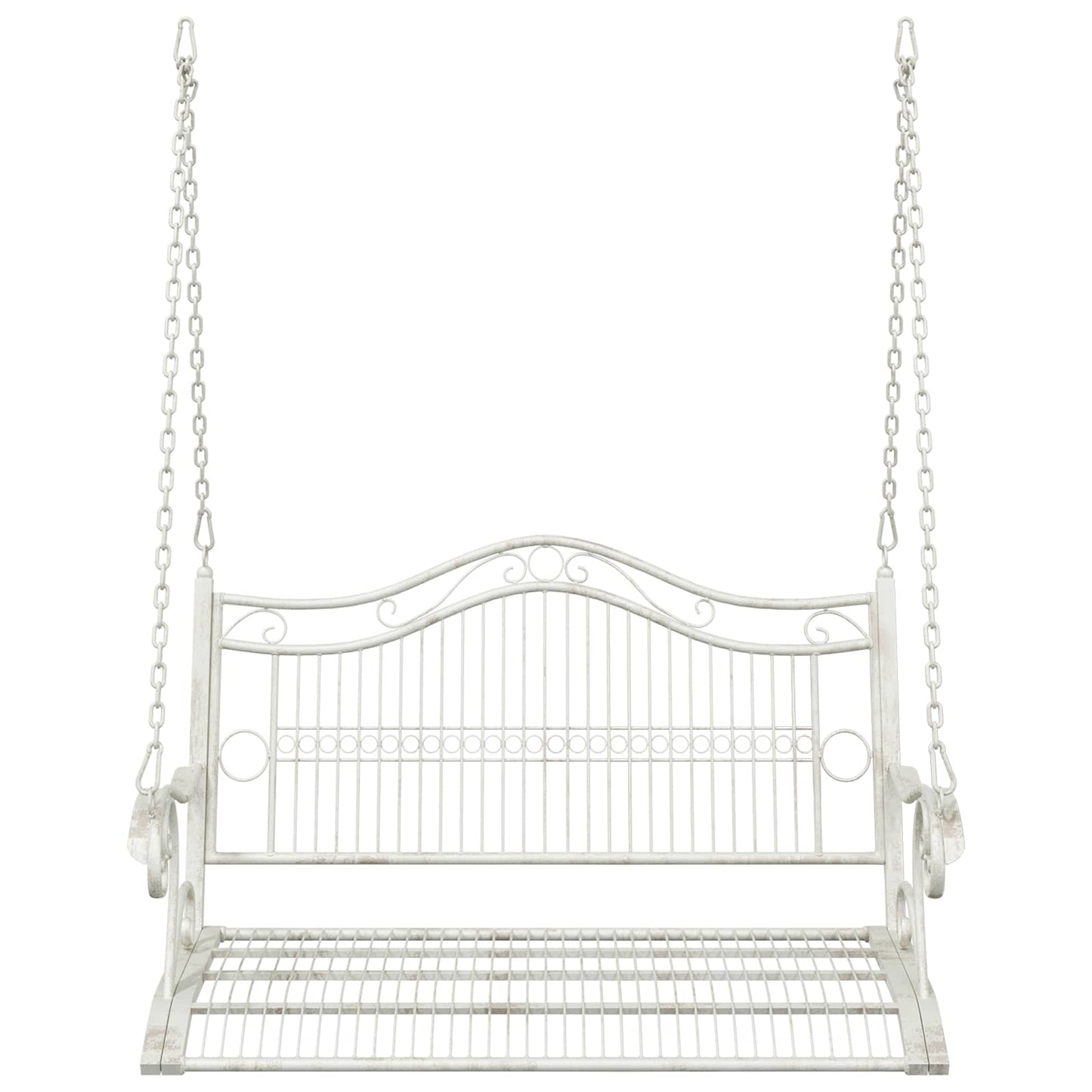 vidaXL Swing Bench Steel 115 x 61 x 63 cm Antique White