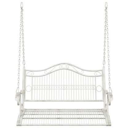 vidaXL Swing Bench Steel 115 x 61 x 63 cm Antique White