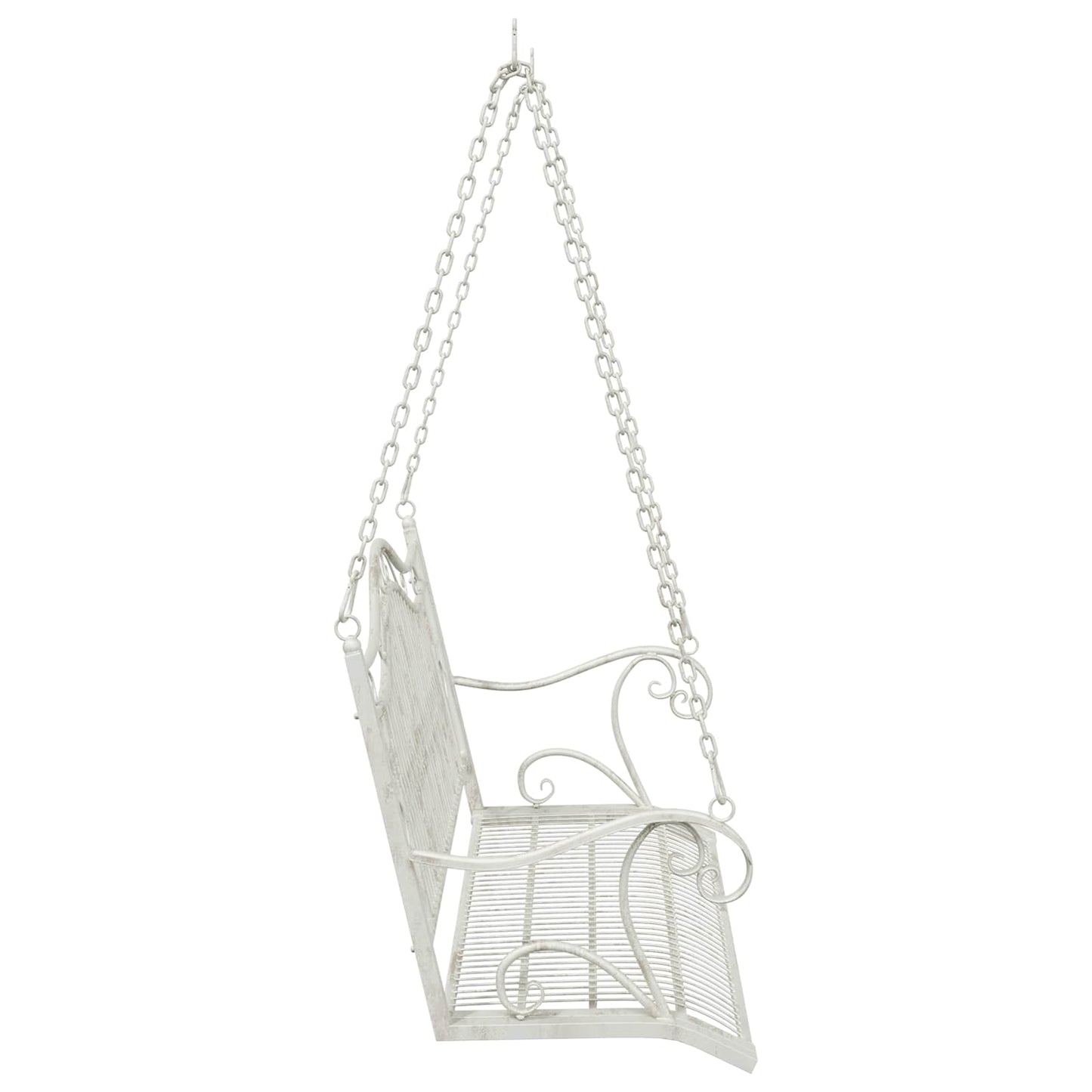 vidaXL Swing Bench Steel 115 x 61 x 63 cm Antique White