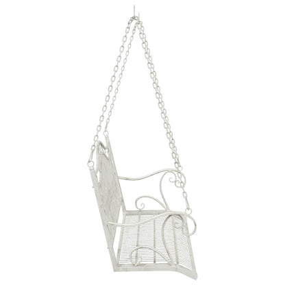 vidaXL Swing Bench Steel 115 x 61 x 63 cm Antique White
