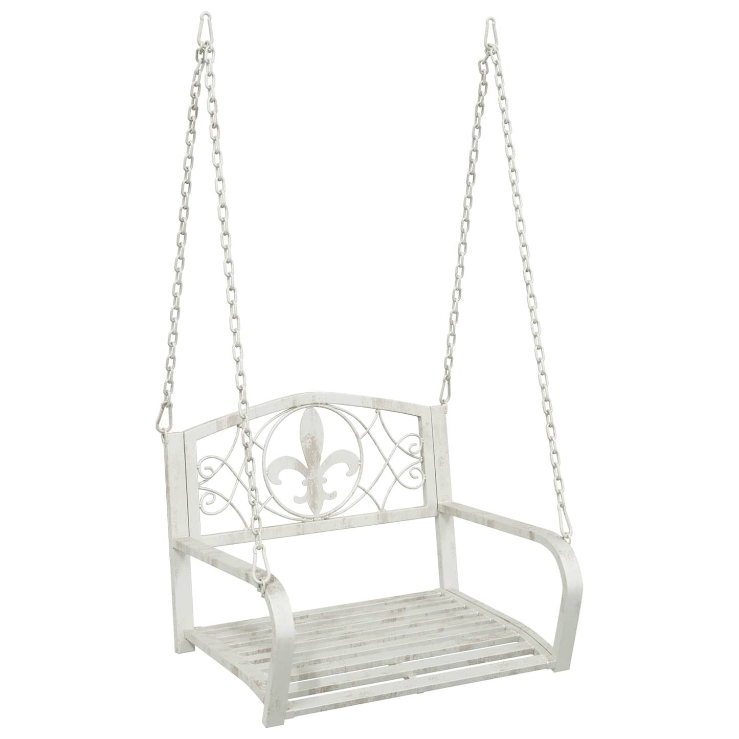 vidaXL Swing Bench Steel 71.5 x 59 x 55 cm Antique White