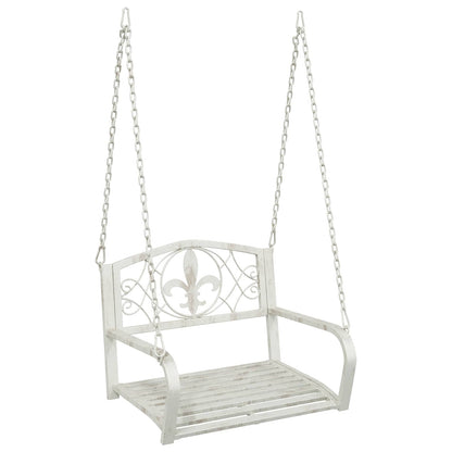 vidaXL Swing Bench Steel 71.5 x 59 x 55 cm Antique White