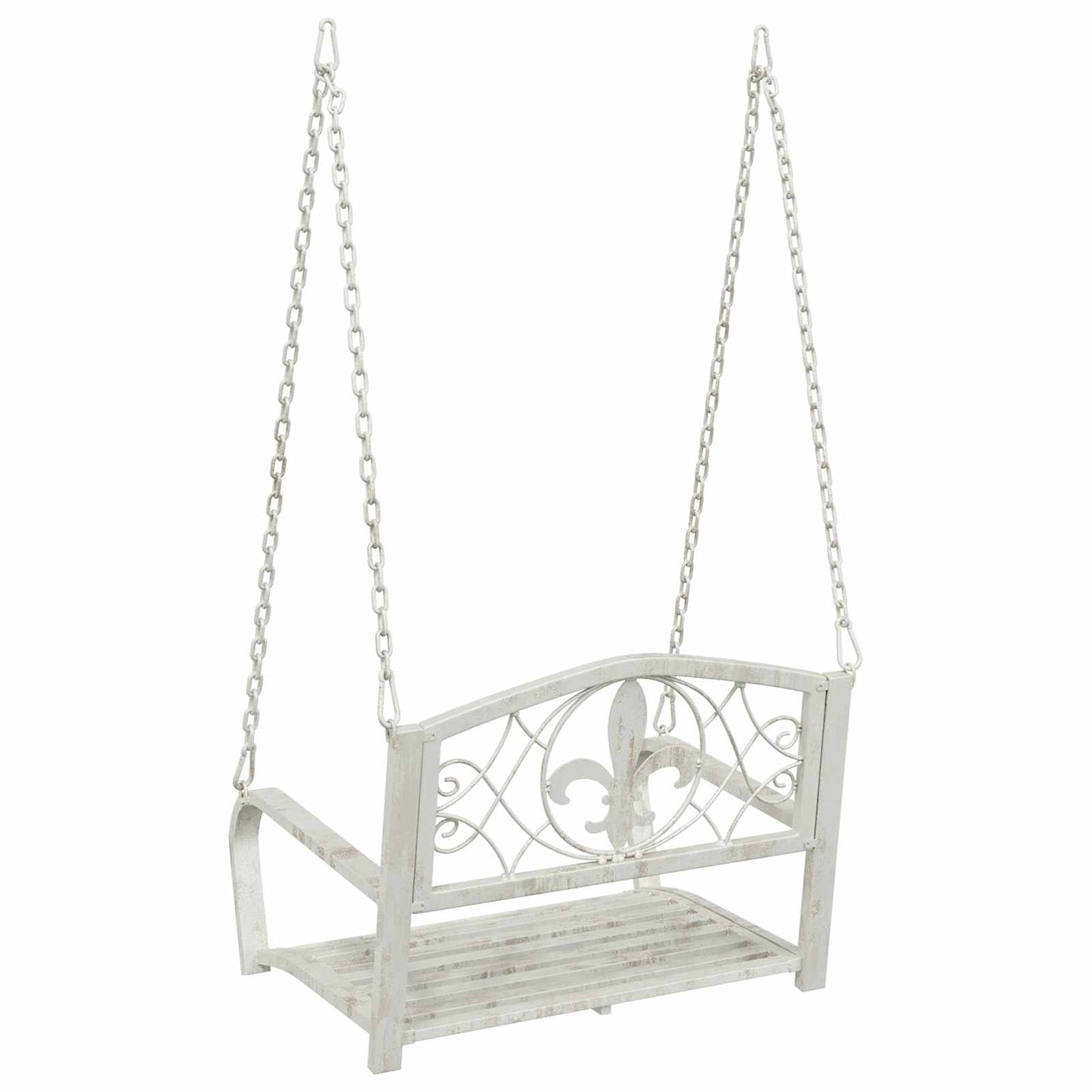 vidaXL Swing Bench Steel 71.5 x 59 x 55 cm Antique White