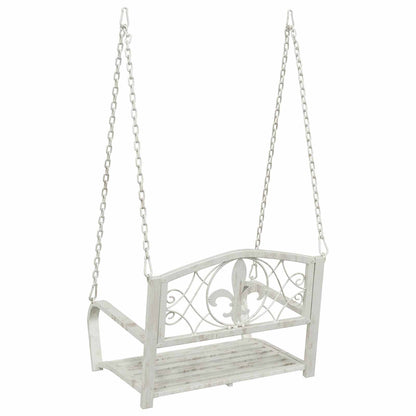 vidaXL Swing Bench Steel 71.5 x 59 x 55 cm Antique White