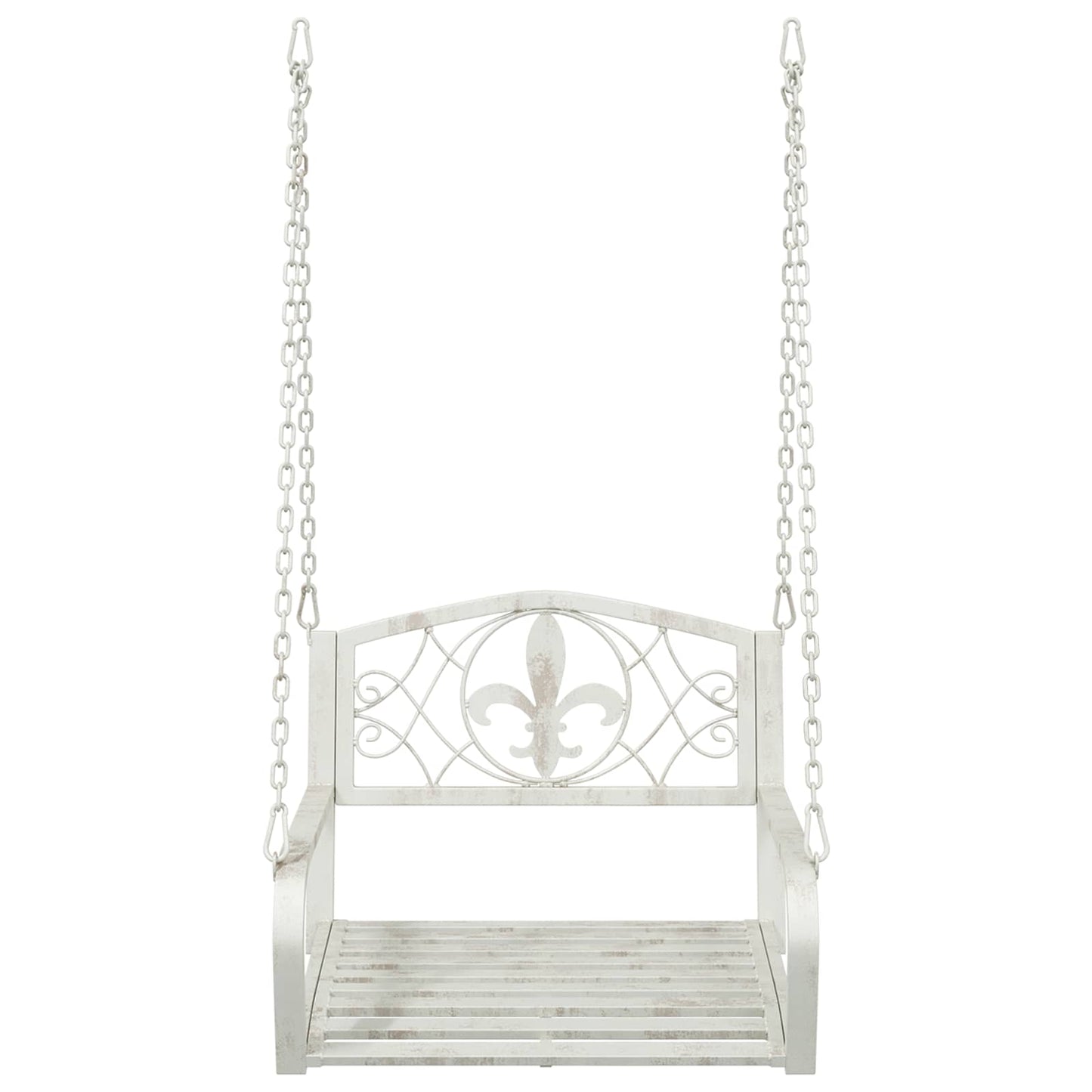 vidaXL Swing Bench Steel 71.5 x 59 x 55 cm Antique White