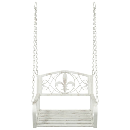vidaXL Swing Bench Steel 71.5 x 59 x 55 cm Antique White