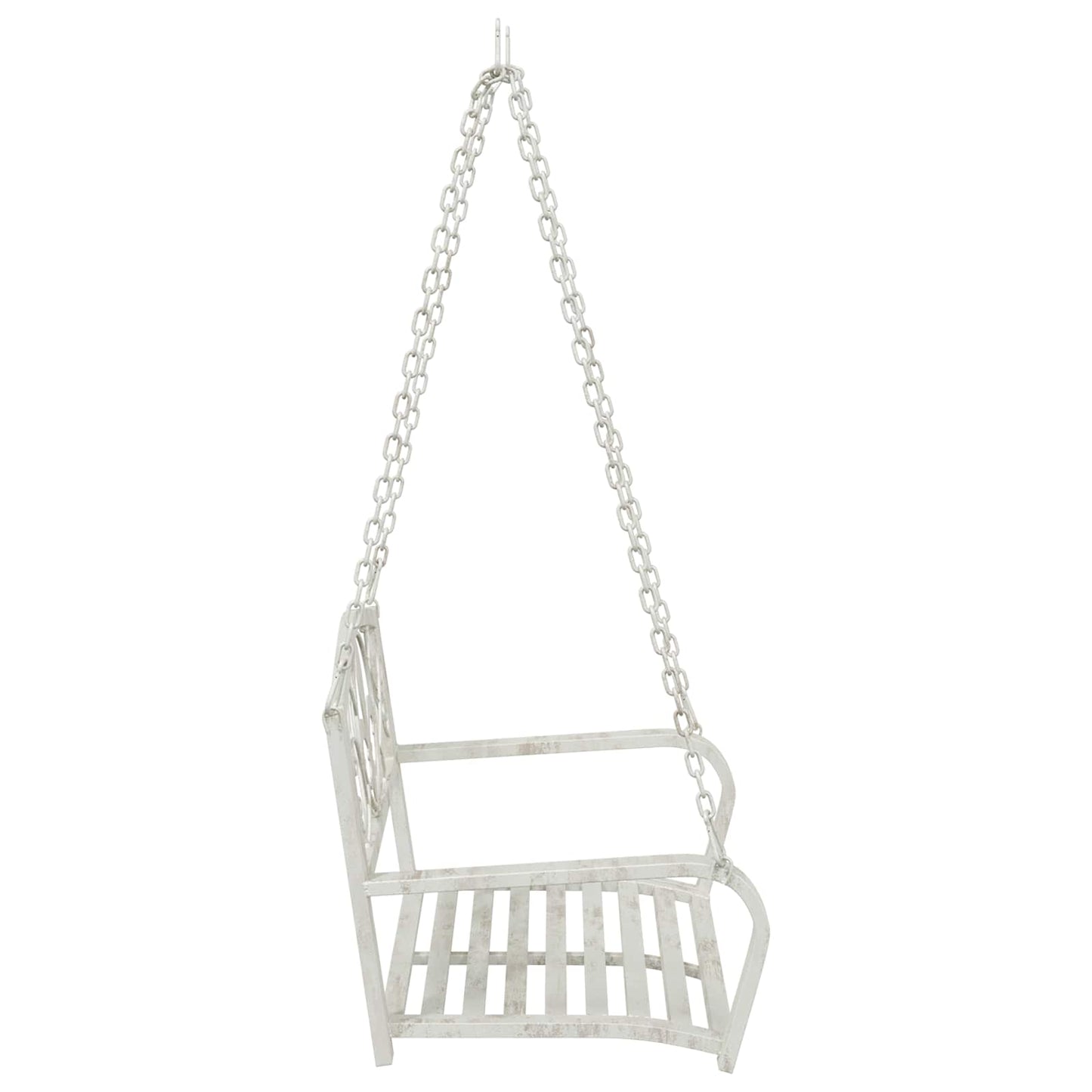 vidaXL Swing Bench Steel 71.5 x 59 x 55 cm Antique White
