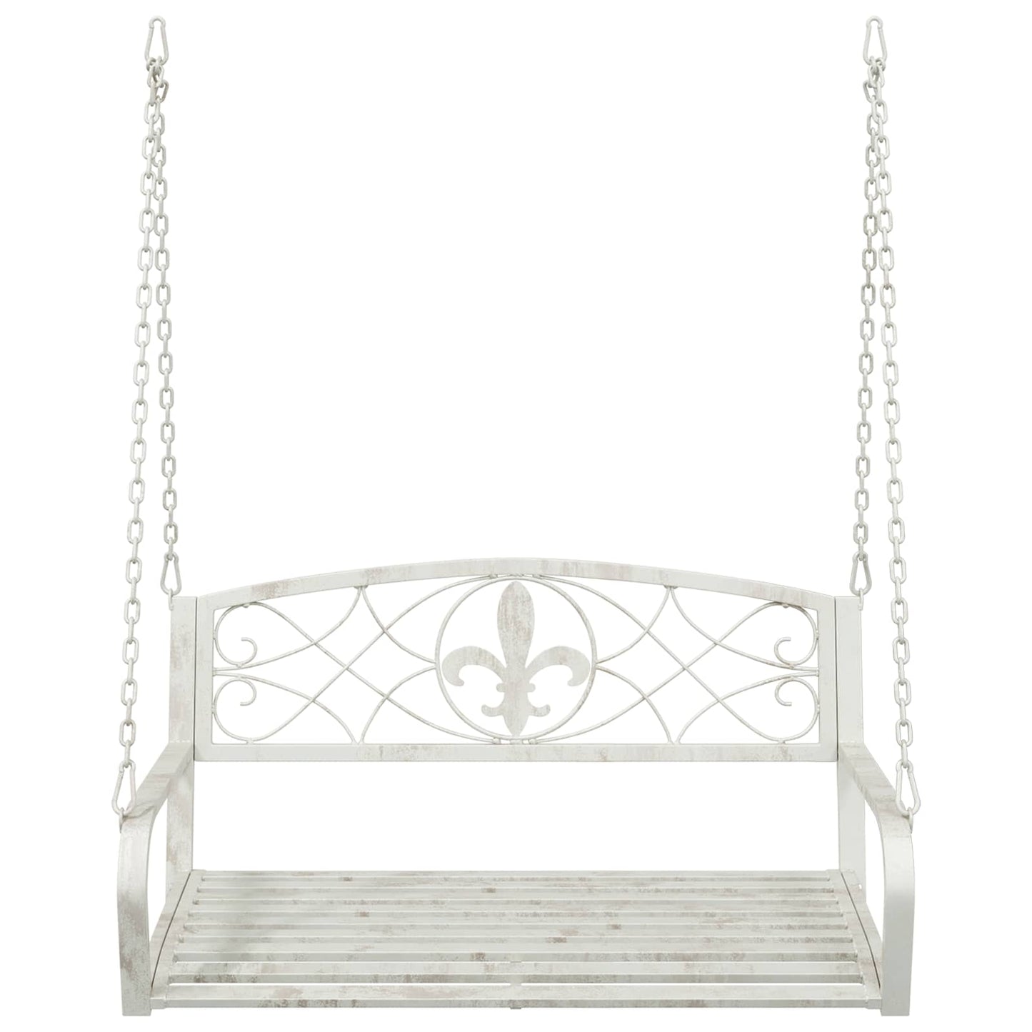 vidaXL Swing Bench Steel 110.5 x 59 x 55 cm Antique White