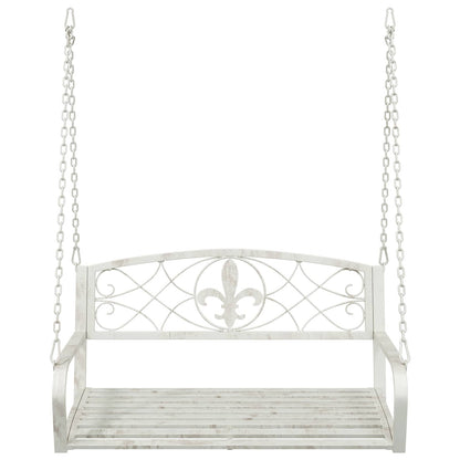 vidaXL Swing Bench Steel 110.5 x 59 x 55 cm Antique White