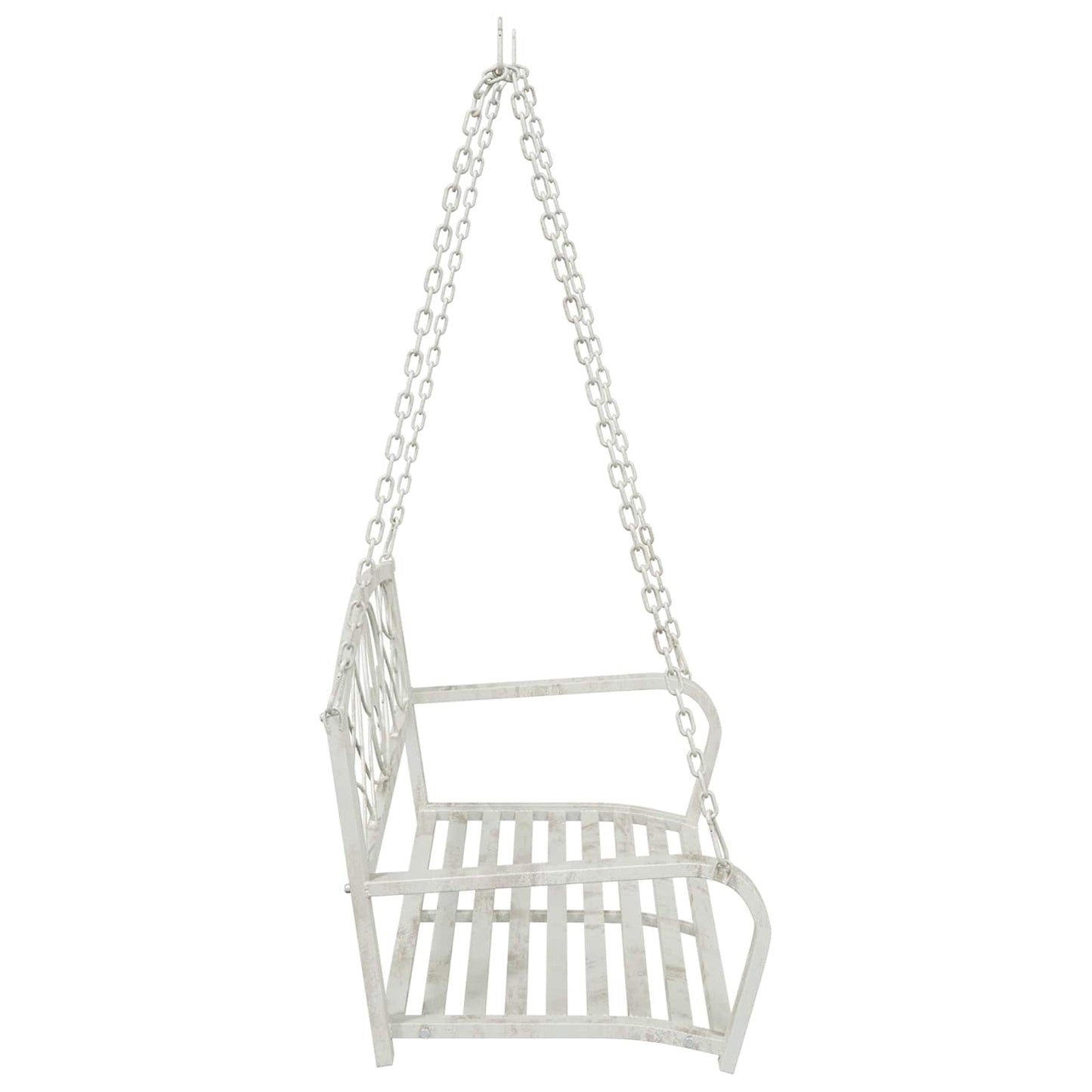 vidaXL Swing Bench Steel 110.5 x 59 x 55 cm Antique White