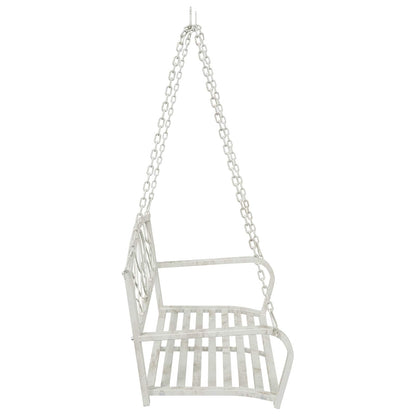 vidaXL Swing Bench Steel 110.5 x 59 x 55 cm Antique White