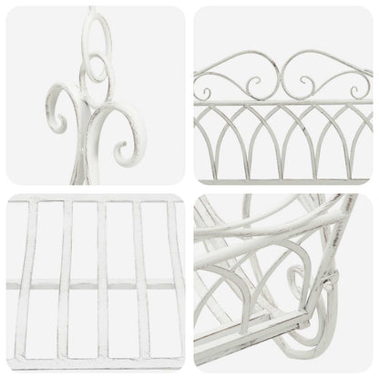 vidaXL Swing Bench Steel 112 x 60 x 126.5 cm Antique White