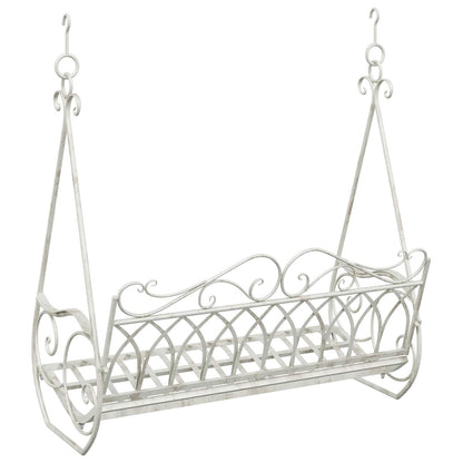 vidaXL Swing Bench Steel 112 x 60 x 126.5 cm Antique White
