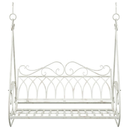 vidaXL Swing Bench Steel 112 x 60 x 126.5 cm Antique White