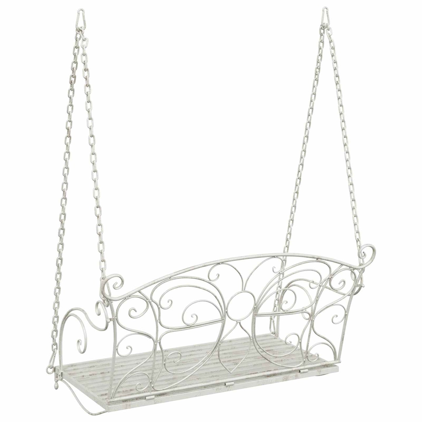 vidaXL Swing Bench Steel 105.5 x 61 x 56 cm Antique White