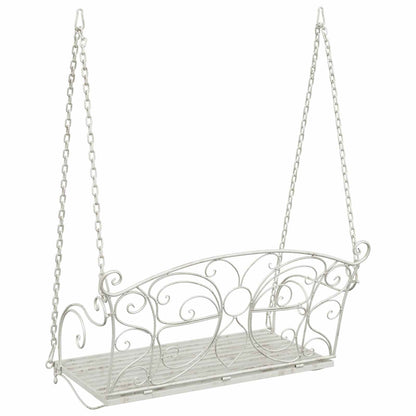 vidaXL Swing Bench Steel 105.5 x 61 x 56 cm Antique White