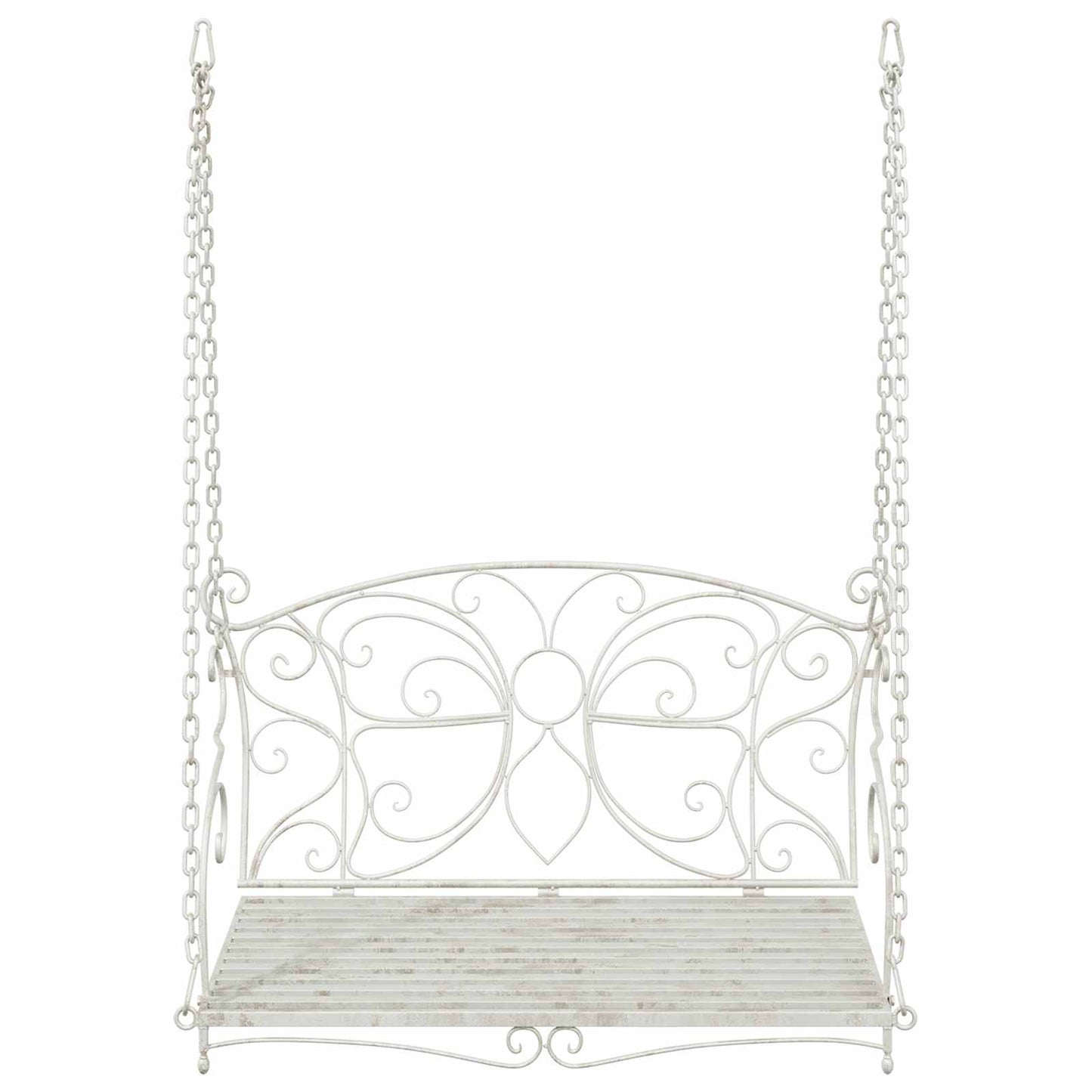 vidaXL Swing Bench Steel 105.5 x 61 x 56 cm Antique White