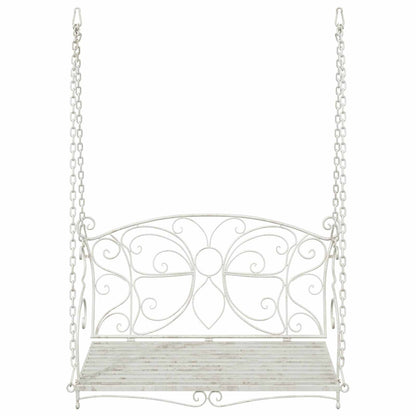 vidaXL Swing Bench Steel 105.5 x 61 x 56 cm Antique White