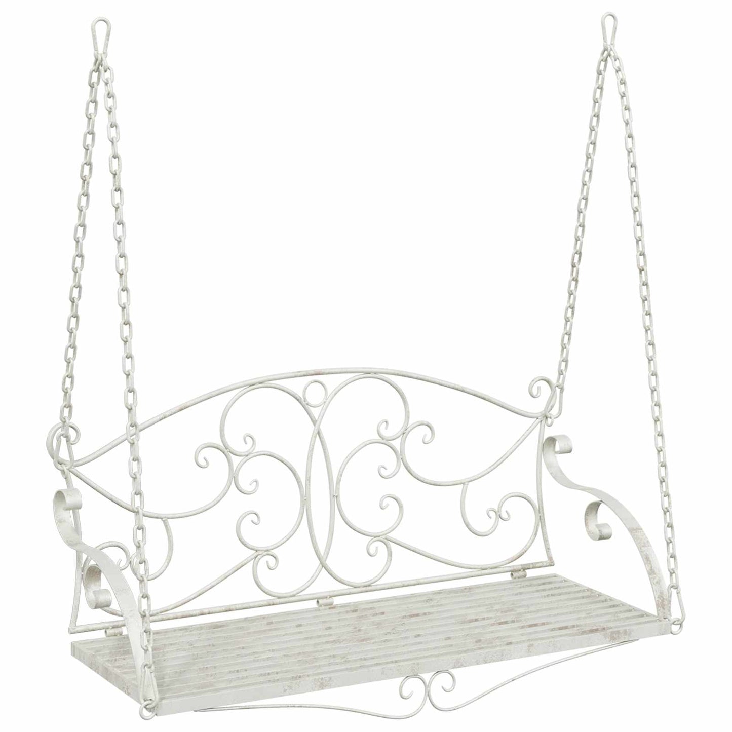 vidaXL Swing Bench Steel 110 x 52.5 x 47 cm Antique White