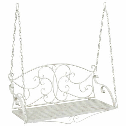 vidaXL Swing Bench Steel 110 x 52.5 x 47 cm Antique White