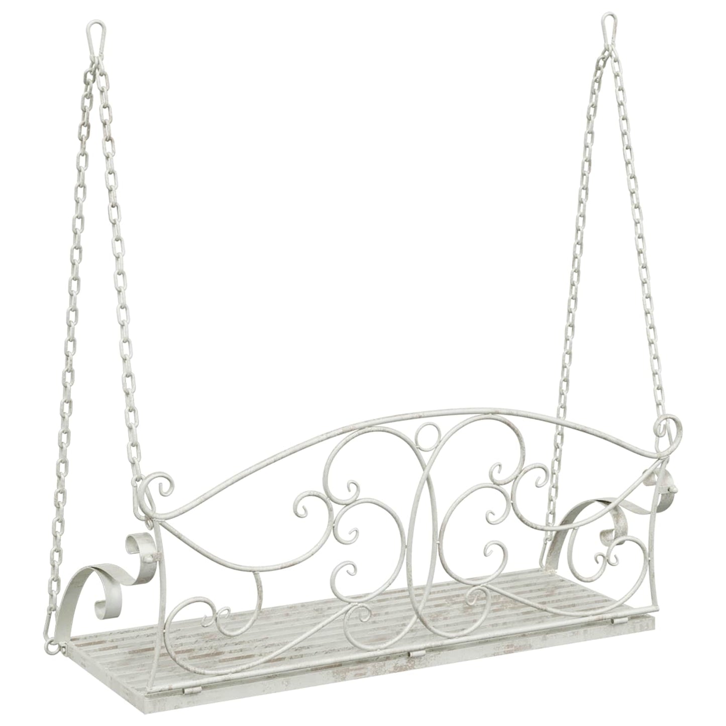 vidaXL Swing Bench Steel 110 x 52.5 x 47 cm Antique White
