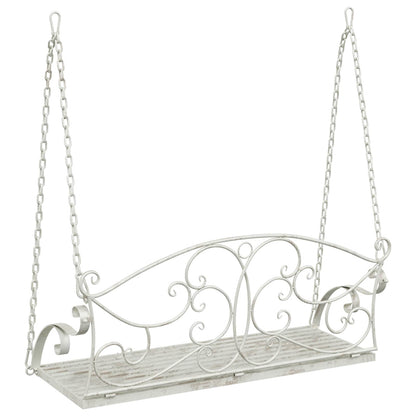 vidaXL Swing Bench Steel 110 x 52.5 x 47 cm Antique White