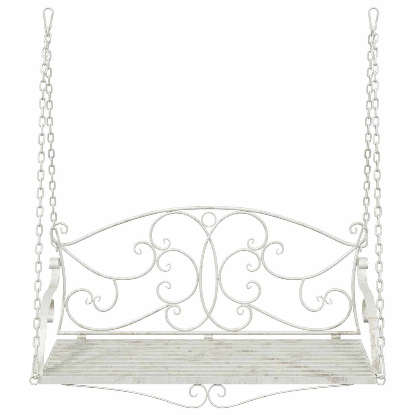 vidaXL Swing Bench Steel 110 x 52.5 x 47 cm Antique White
