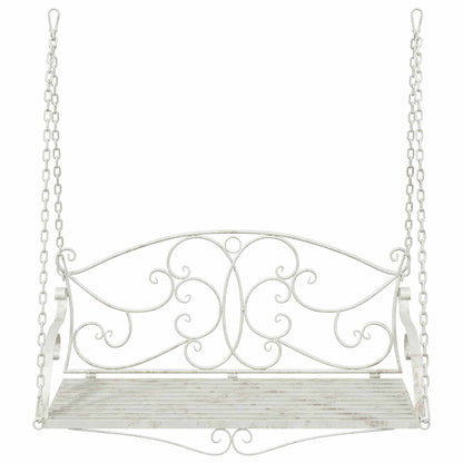 vidaXL Swing Bench Steel 110 x 52.5 x 47 cm Antique White