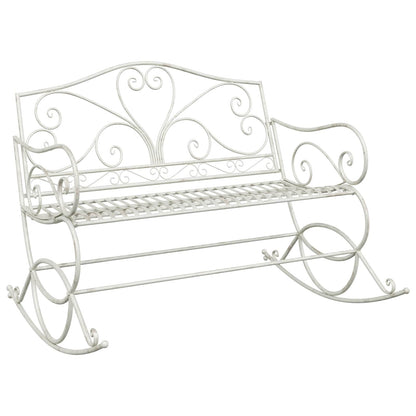 vidaXL Garden Bench Antique White Steel