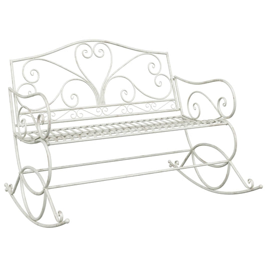 vidaXL Garden Bench Antique White Steel