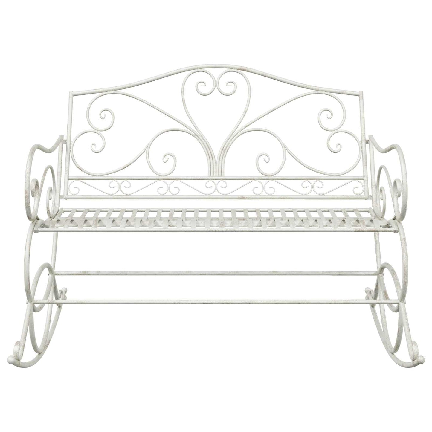 vidaXL Garden Bench Antique White Steel