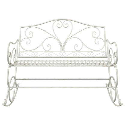 vidaXL Garden Bench Antique White Steel