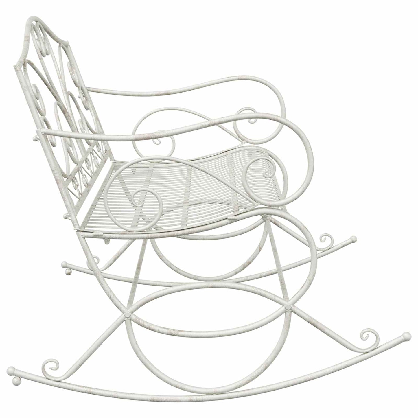 vidaXL Garden Bench Antique White Steel