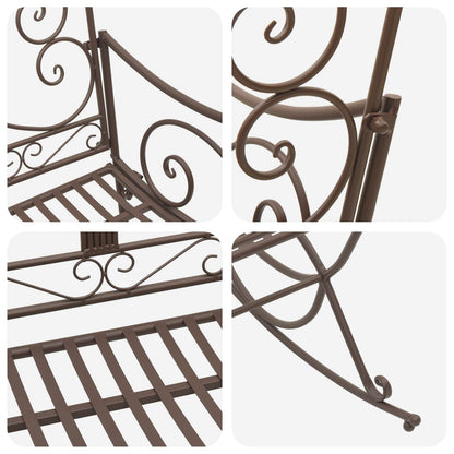 vidaXL Garden Bench Antique Brown Steel