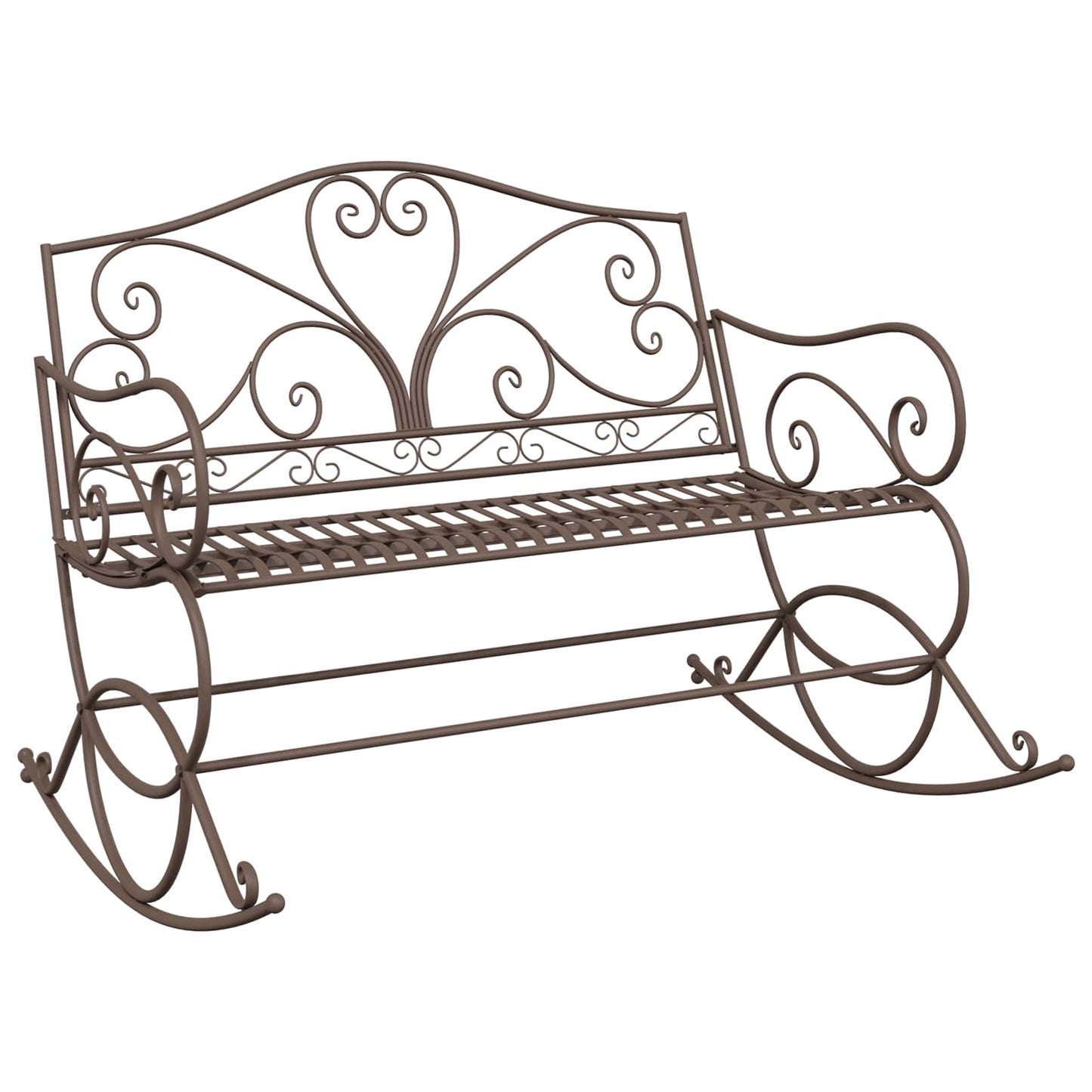 vidaXL Garden Bench Antique Brown Steel