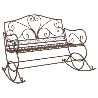 vidaXL Garden Bench Antique Brown Steel