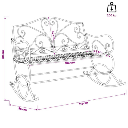 vidaXL Garden Bench Antique Brown Steel