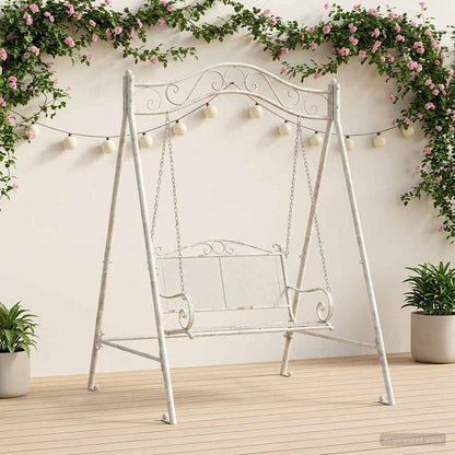 vidaXL Swing Frame Antique White 113 x 121.5 x 168 cm Steel