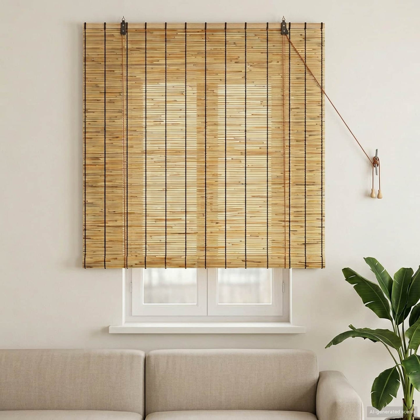 vidaXL Roller Blind Natural 120 x 160 cm Reed
