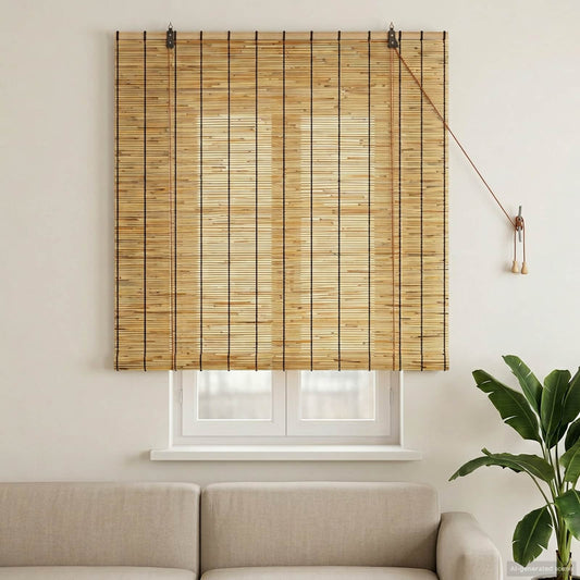 vidaXL Roller Blind Natural 120 x 160 cm Reed