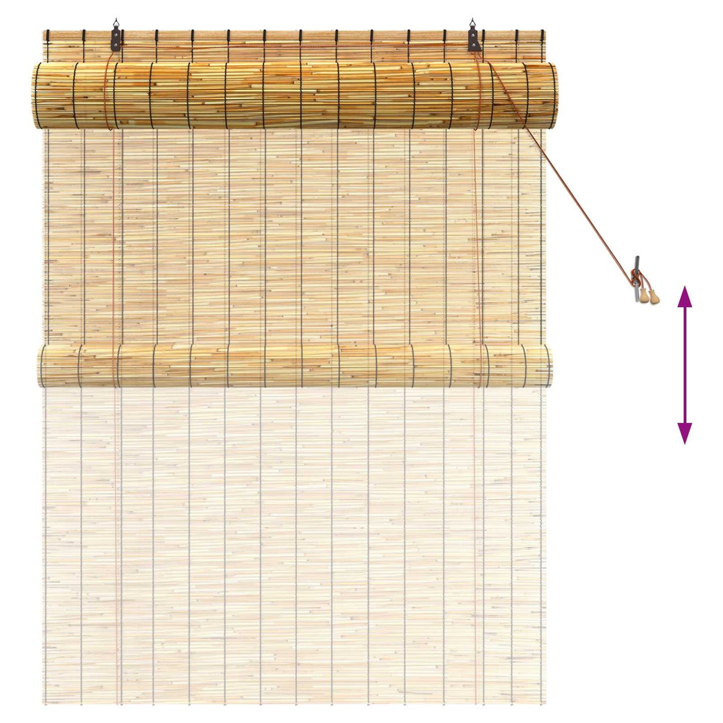 vidaXL Roller Blind Natural 120 x 160 cm Reed