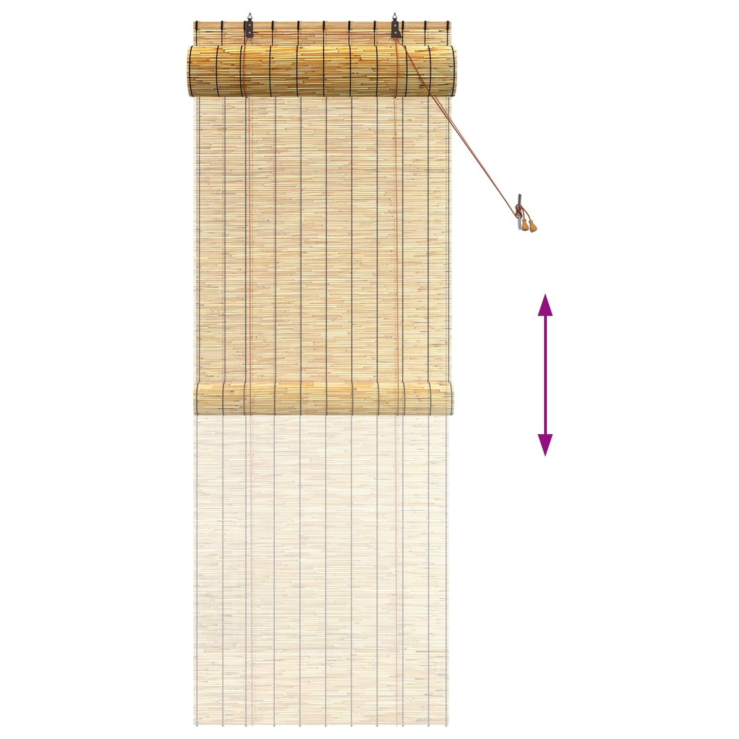 vidaXL Roller Blind Natural 80 x 220 cm Reed