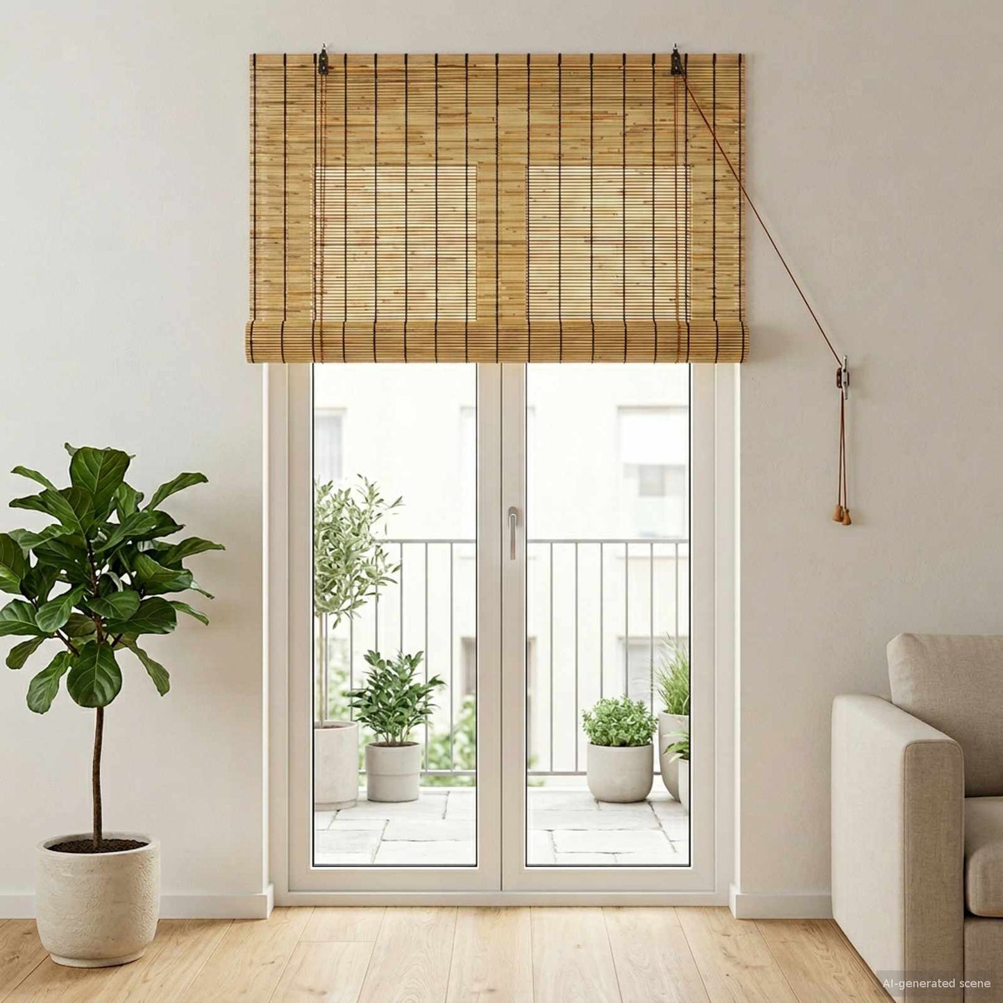 vidaXL Roller Blind Natural 120 x 220 cm Reed