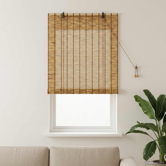 vidaXL Roller Blind Brown 80 x 160 cm Reed